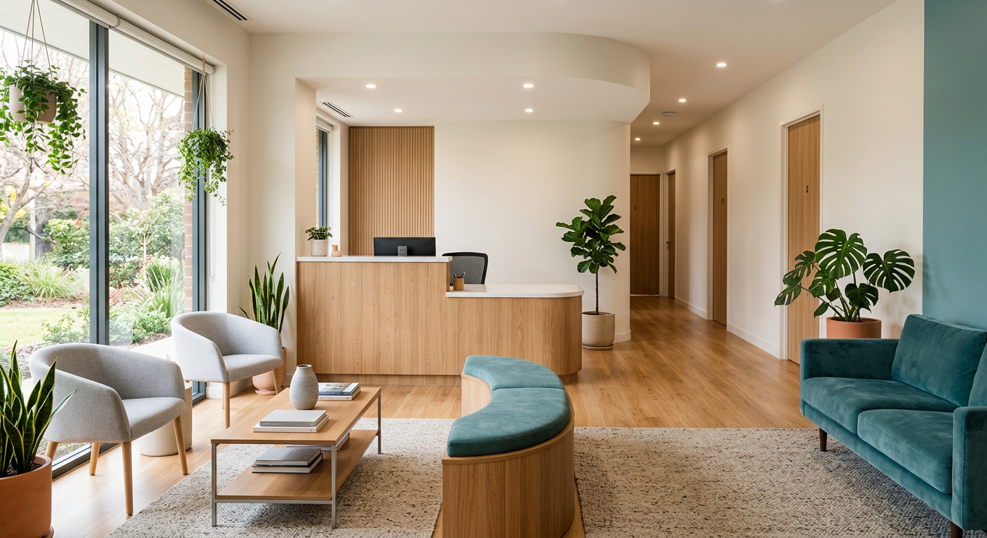 Welcoming reception and waiting area of a modern medical clinic